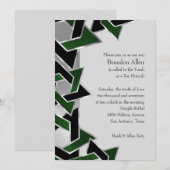 Bar Mitzvah Silver Green Black Star van David Kaart (Voorkant / Achterkant)