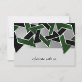 Bar Mitzvah Silver Green Black Star van David Kaart (Voorkant)