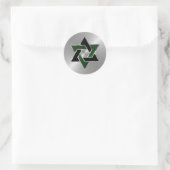 Bar Mitzvah Silver Green Black Star van David Ronde Sticker (Tas)