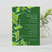 Bar Mitzvah Silver Lime Green Star van David Kaart (Staand voorkant)