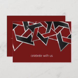 Bar Mitzvah Silver Red Star van David RSVP Kaartje