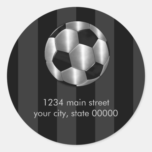 Bar Mitzvah Silver Voetballen Ronde Sticker (Voorkant)