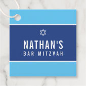 BAR MITZVAH simpel, modern platte ster royal blue Bedankjes Labels (Voorkant)