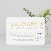 BAR MITZVAH simpele moderne, zachte bleke jongen Folie Uitnodiging (Staand Voorkant)