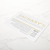 BAR MITZVAH simpele moderne, zachte bleke jongen Folie Uitnodiging (Gedraaid)