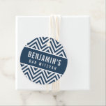 BAR MITZVAH simple modern block chevron navy blue Bedankjes Labels<br><div class="desc">door kat massard >> https://linktr.ee/simplysweetpaperie <<<<< Een eenvoudig,  gepersonaliseerd label dat perfect is voor favoriete tags voor uw speciale gebeurtenis.</div>