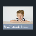 Bar Mitzvah Simple Modern Custom Photo Invitation Briefkaart<br><div class="desc">Hier beschikbaar:
http://www.zazzle.com/store/selectpartysupplies</div>