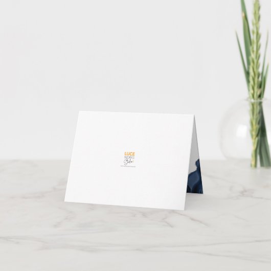 Bar Mitzvah Simple Modern Navy Blue Agate Script Bedankkaart (Achterkant)