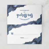 Bar Mitzvah Simple Modern Navy Blue Silver Agate Plaatskaartje (Buitenkant ongevouwen)