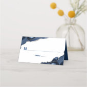 Bar Mitzvah Simple Modern Navy Blue Silver Agate Plaatskaartje (Voorkant)