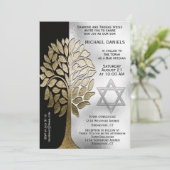 Bar Mitzvah Simple Tree Kaart (Staand voorkant)