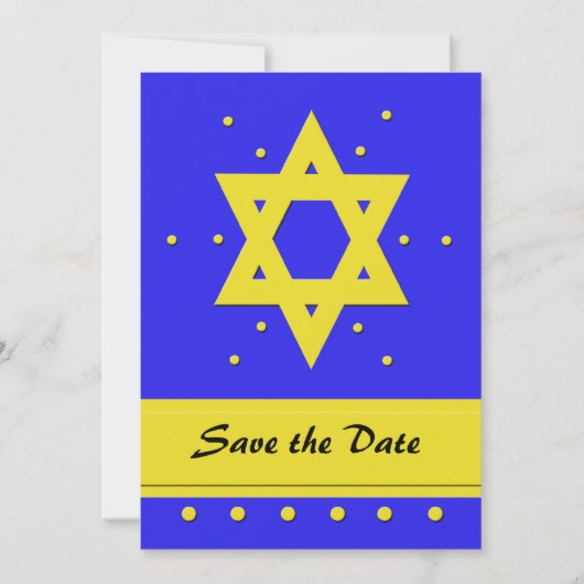 Bar Mitzvah Sla de Date Invitation Kaart op (Voorkant)