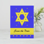 Bar Mitzvah Sla de Date Invitation Kaart op (Staand voorkant)