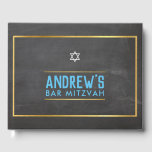 BAR MITZVAH slim vet type goudgrijze aqua Gastenboek<br><div class="desc">door kat massard >> WWW.SIMPLYSWEETPAPERIE.COM <<<<</div>