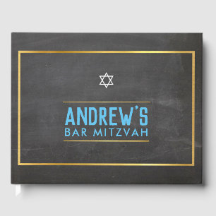 BAR MITZVAH slim vet type goudgrijze aqua Gastenboek