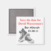 Bar Mitzvah Sneakers sparen de Datum Magneet (Voorkant / Achterkant)
