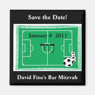 Bar Mitzvah Soccer sparen de Datum Magneet