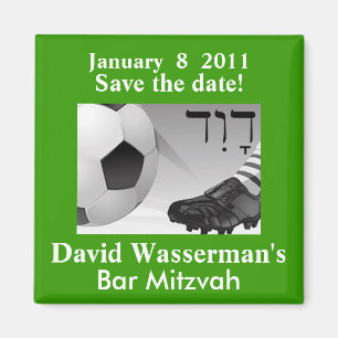 Bar Mitzvah Soccer sparen de Datum Magneet