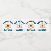 Bar Mitzvah Star David Waterfles Etiket (Enkel label)