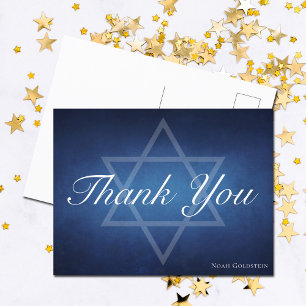 Bar Mitzvah Star of David Aangepaste Joods Dank u Briefkaart