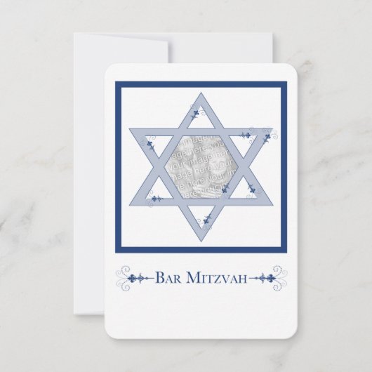 Bar Mitzvah (Star of David Elegance-fotokaart) Kaart (Voorkant)