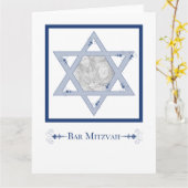 Bar Mitzvah (Star of David Elegance-fotokaart) Kaart (Gele Bloem)