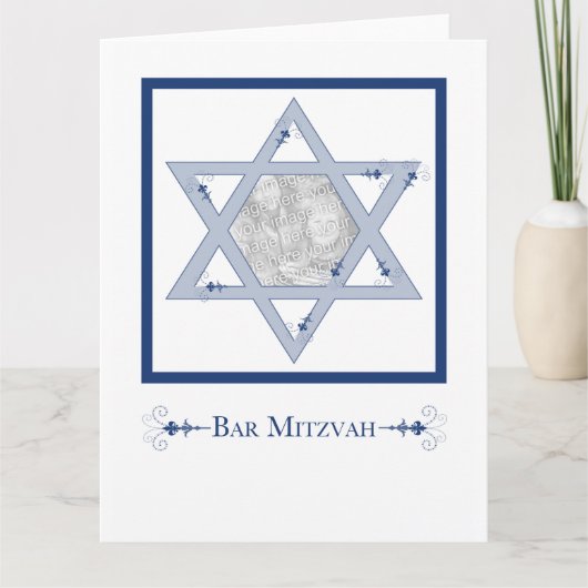 Bar Mitzvah (Star of David Elegance-fotokaart) Kaart (Voorkant)