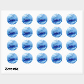 BAR MITZVAH star smart blue waterverf uitnodigen Ronde Sticker (Vel)
