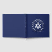 Bar mitzvah Star van David blue, elk kleurenmonogr Gastenboek (Volledig)