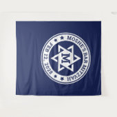 Bar mitzvah Star van David blue, elk kleurenmonogr Wandkleed (Voorkant (horizontaal))