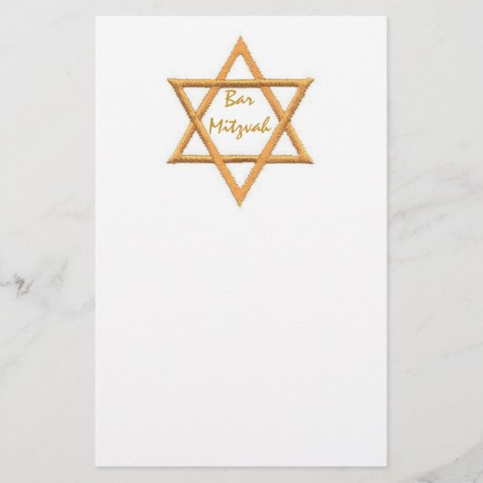 Bar Mitzvah/Star van David Briefpapier (Voorkant)