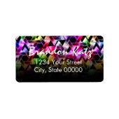 Bar Mitzvah Star van David Damask Black Fade Etiket (Voorkant)