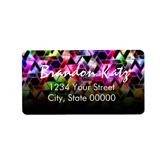 Bar Mitzvah Star van David Damask Black Fade Etiket (Voorkant)