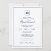 Bar Mitzvah Star van David Elegant Classic Blue Kaart (Voorkant)