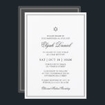 Bar Mitzvah Star van David Elegant Classic Kaart<br><div class="desc">Bestaat uit elegante serif en cursieve manuscripttypografie op lijst met een ster van David. Dit ontwerp is tijdloos,  klassiek en elegant. Dit wordt ontworpen door de Uitgezochte Leveringen van de Partij,  exclusief voor Zazzle. Hier te vinden op: http://www.zazzle.com/selectpartysupplies</div>