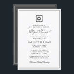 Bar Mitzvah Star van David Elegant Classic Kaart<br><div class="desc">Bestaat uit elegante serif en cursieve manuscripttypografie op lijst met een ster van David. Dit ontwerp is tijdloos,  klassiek en elegant. Dit wordt ontworpen door de Uitgezochte Leveringen van de Partij,  exclusief voor Zazzle. Hier te vinden op: http://www.zazzle.com/selectpartysupplies</div>
