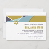 Bar Mitzvah Star van David Geometric Photo Invite Kaart (Achterkant)