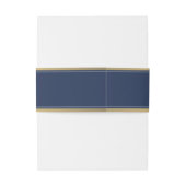 Bar Mitzvah Star van David Navy Blue White en Gold Uitnodigingen Wikkel (Achterkant Voorbeeld)