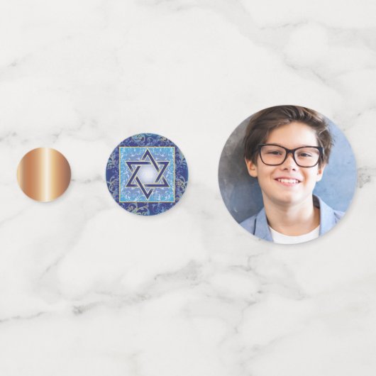 Bar Mitzvah Star van David Royal Gold Jewish Confetti (Voorkanten)