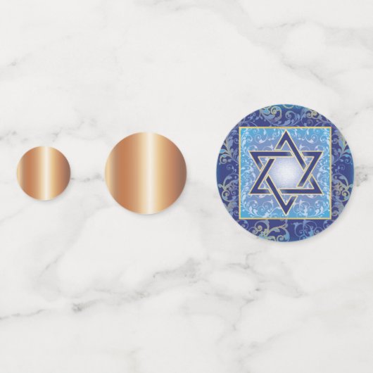 Bar Mitzvah Star van David Royal Gold Jewish Confetti (Achterkanten)