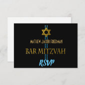 Bar Mitzvah Star van David RSVP (Voorkant / Achterkant)