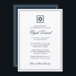 Bar Mitzvah Star van David Simple Lijsten Kaart<br><div class="desc">Bestaat uit elegante serif en cursieve manuscripttypografie op lijst met een ster van David.

Dit wordt ontworpen door de Uitgezochte Leveringen van de Partij,  exclusief voor Zazzle.

Hier beschikbaar:
http://www.zazzle.com/selectpartysupplies</div>