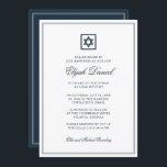 Bar Mitzvah Star van David Simple Lijsten Kaart<br><div class="desc">Bestaat uit elegante serif en cursieve manuscripttypografie op lijst met een ster van David.

Dit wordt ontworpen door de Uitgezochte Leveringen van de Partij,  exclusief voor Zazzle.

Hier beschikbaar:
http://www.zazzle.com/selectpartysupplies</div>