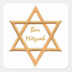 Bar Mitzvah/Star van David Vierkante Sticker