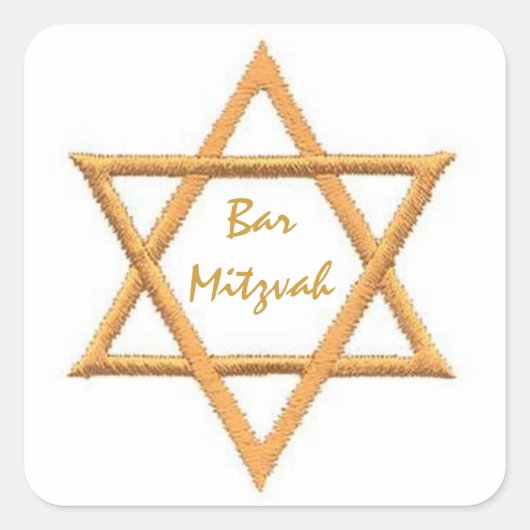 Bar Mitzvah/Star van David Vierkante Sticker (Voorkant)