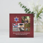Bar Mitzvah ster David foto collage Burgundy (Staand voorkant)
