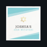 BAR MITZVAH ster eenvoudig modern turquoise blauw Servet<br><div class="desc">door kat massard >> WWW.SIMPLYSWEETPAPERIE.COM <<<<</div>