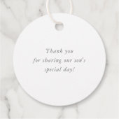 BAR MITZVAH ster eenvoudige moderne jongen grijs r Bedankjes Labels (Achterkant)