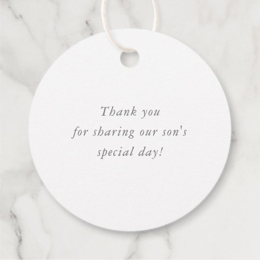 BAR MITZVAH ster eenvoudige moderne jongen grijs r Bedankjes Labels (Achterkant)