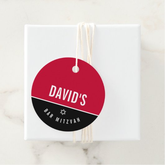 BAR MITZVAH ster eenvoudige moderne jongen grijs r Bedankjes Labels (In situ)